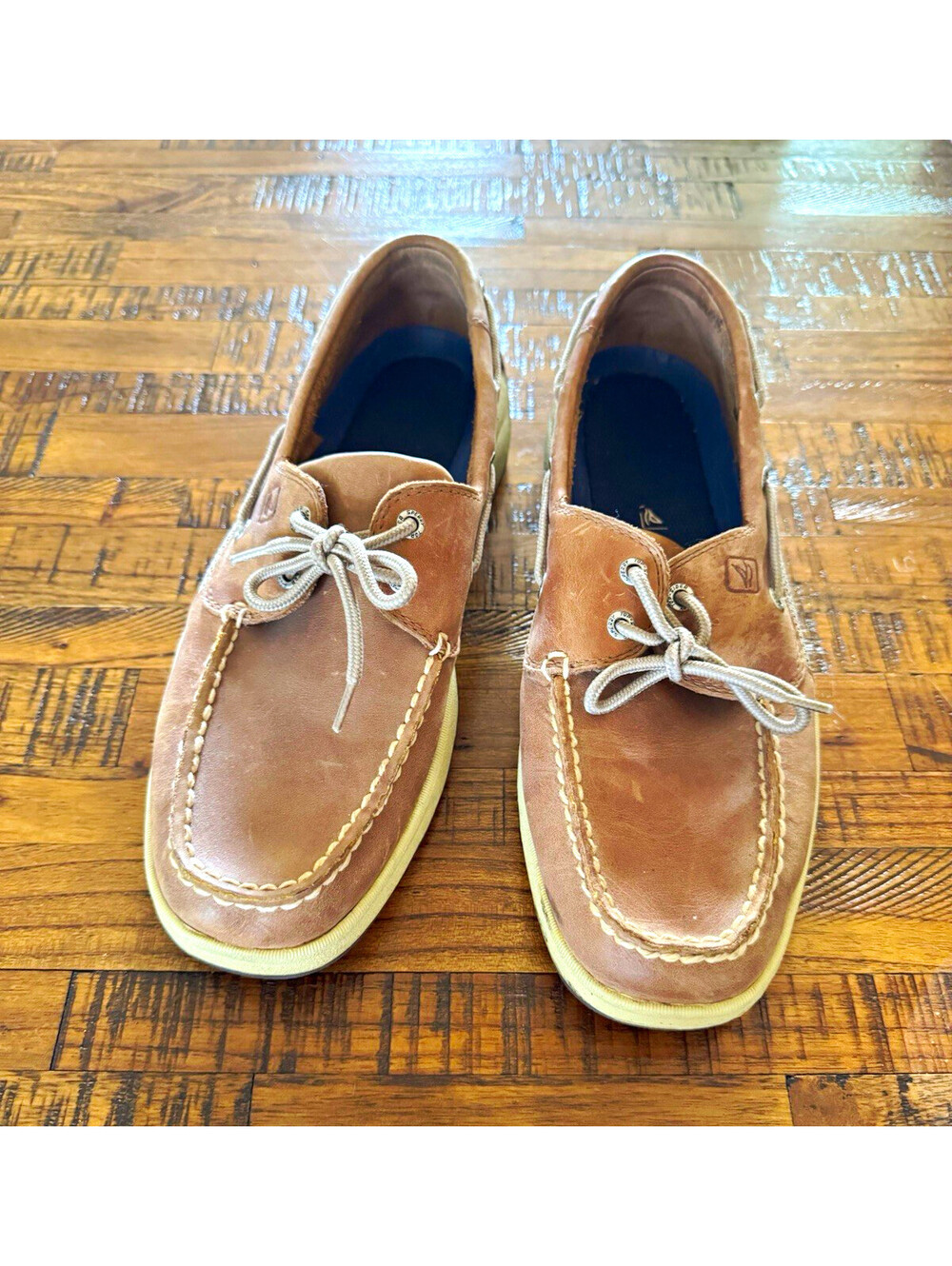 SPERRY Top-Sider Men’s Brown Leather Boat Shoe Lace-Up Round Toe 12M
